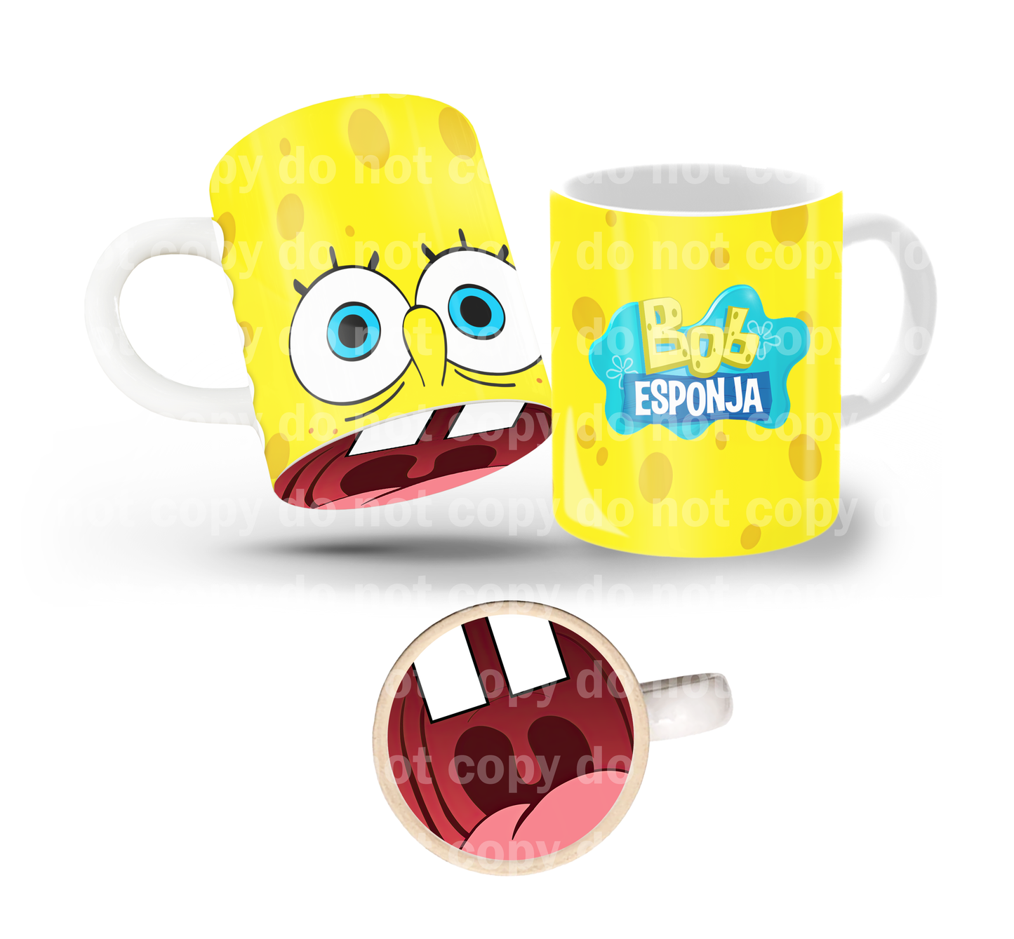 Sea Sponge Shocked Eye Tilt & Sip Mug Wrap + Bottom Design Set