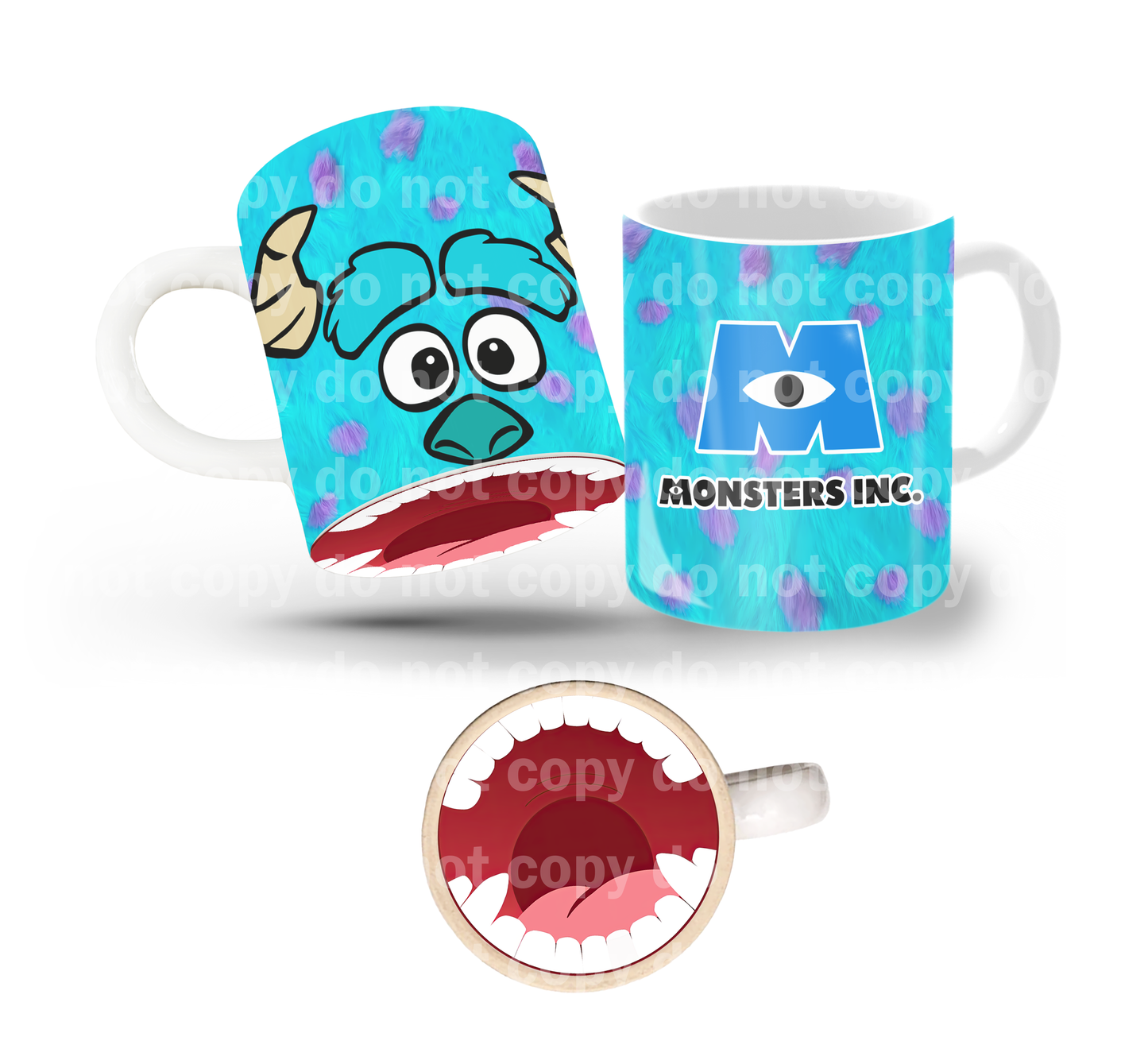 Shocked Scarer Monster Tilt & Sip Mug Wrap + Bottom Design Set