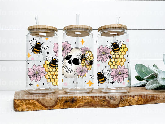 Skellie Floral Bee Hive 16oz Cup Wrap