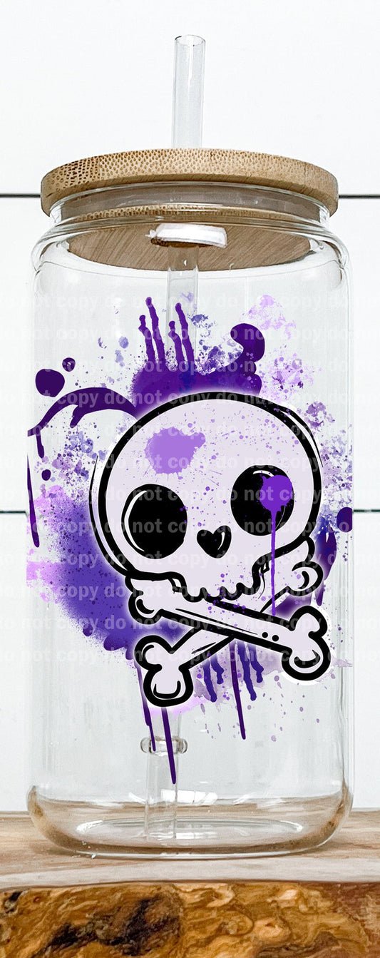 Skull And Bones Pirate Watercolor Decal 3.5 x 4.3