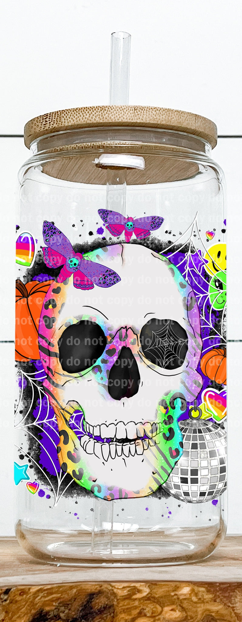 Skull Pumpkin Decal 3.5 x 3.6