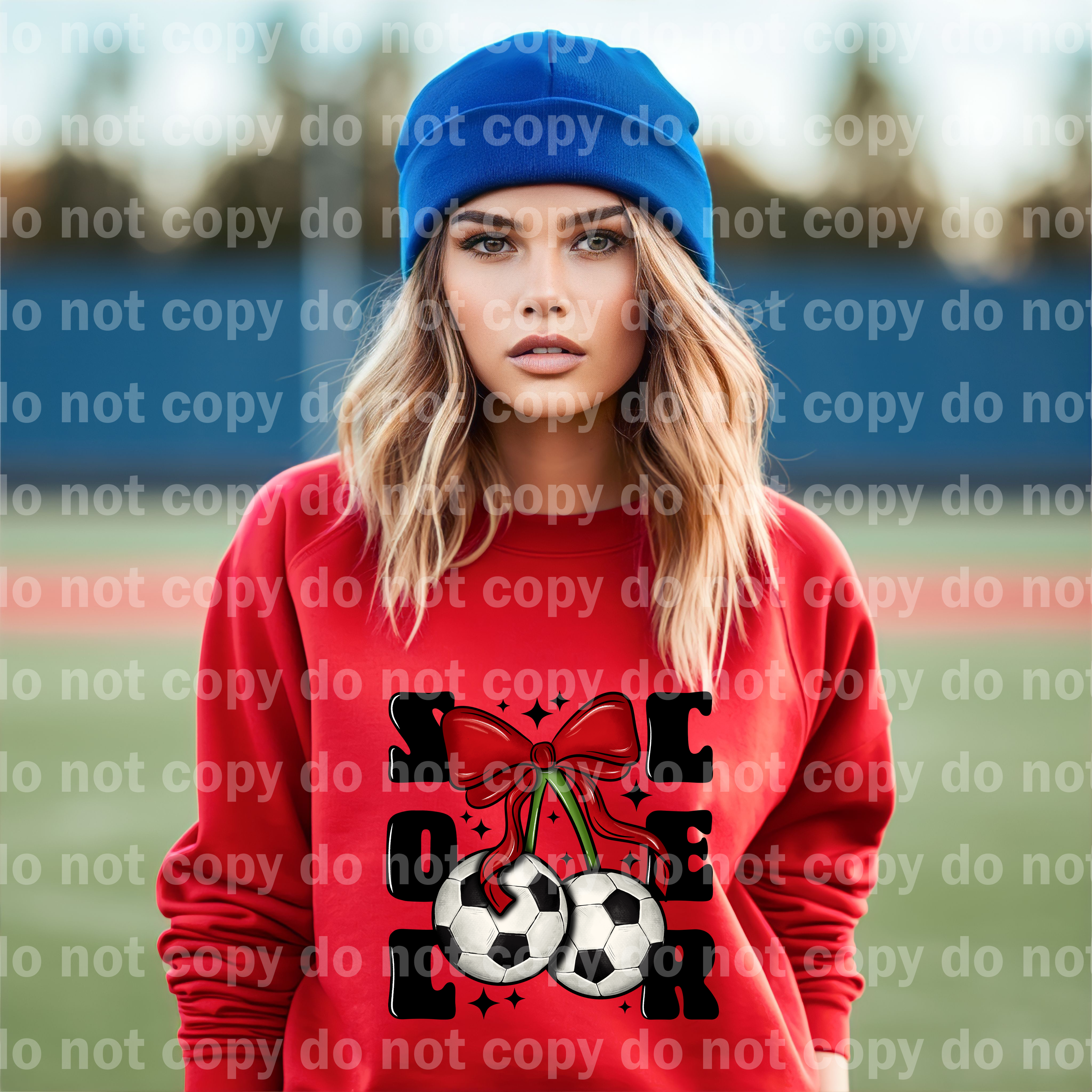 Soccer Bow Black Font/Red Font