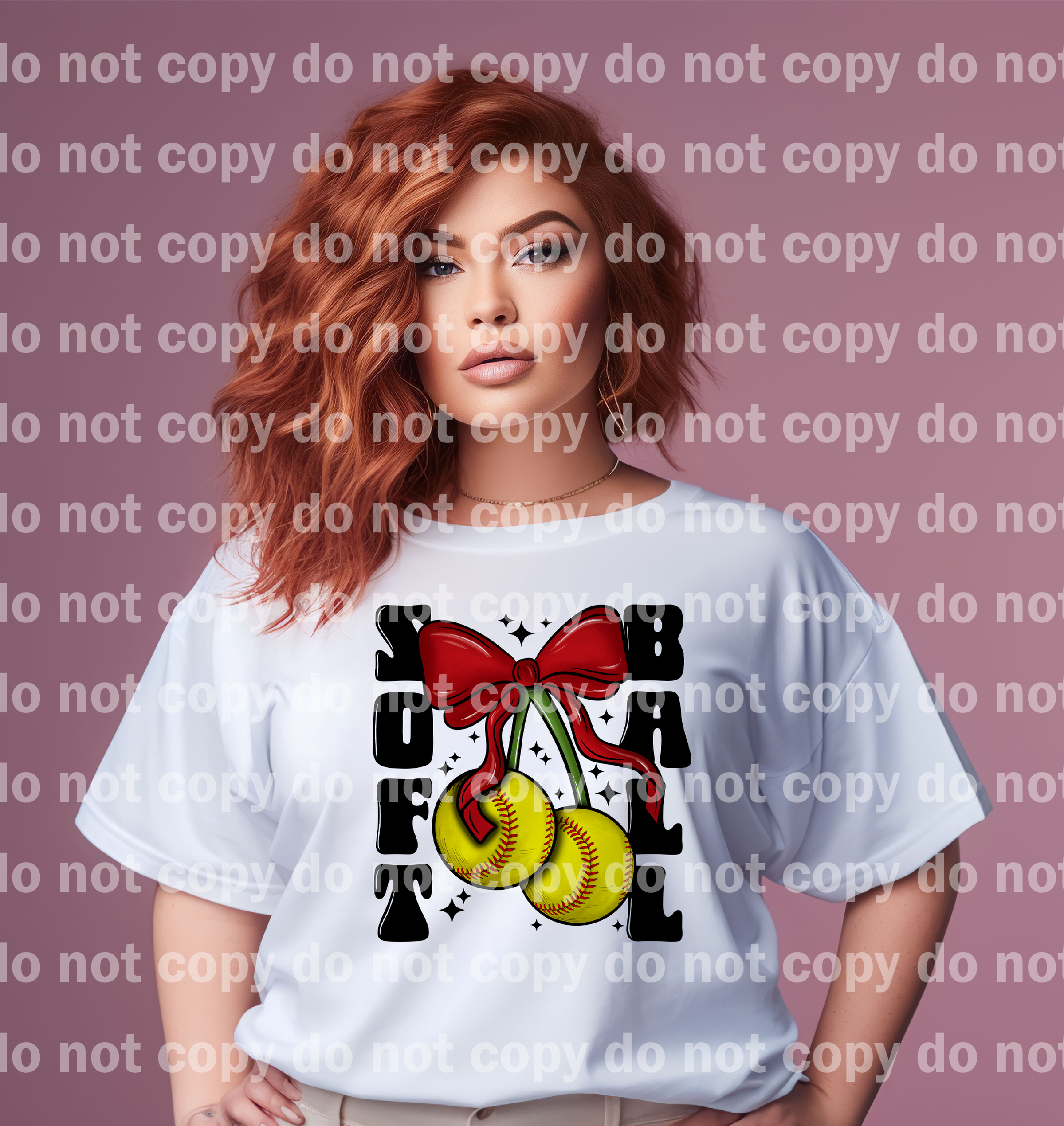 Softball Bow Black Font/Red Font