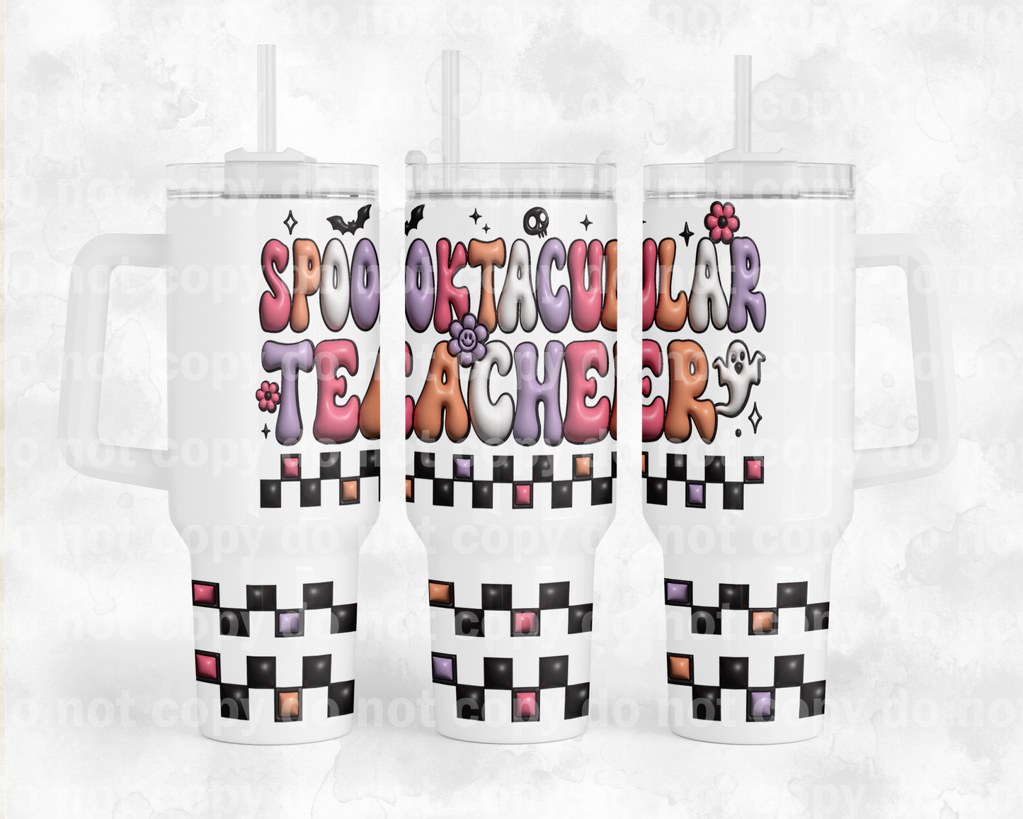 Spooktacular Teacher with Bottom Option 40oz Cup Wrap