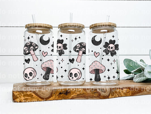 Spooky Love Skull Shrooms 16oz Cup Wrap