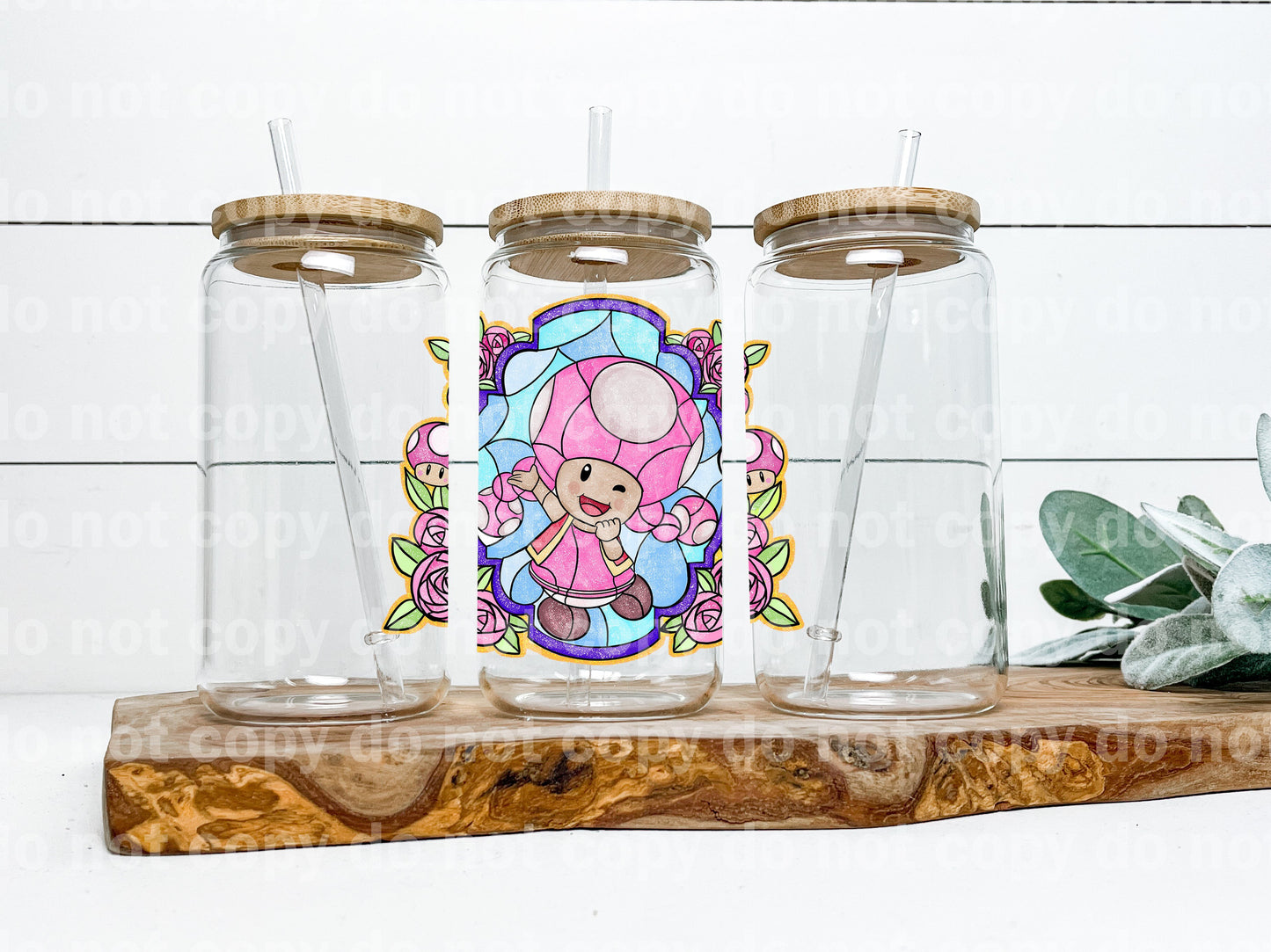 Stained Glass Pink Toad