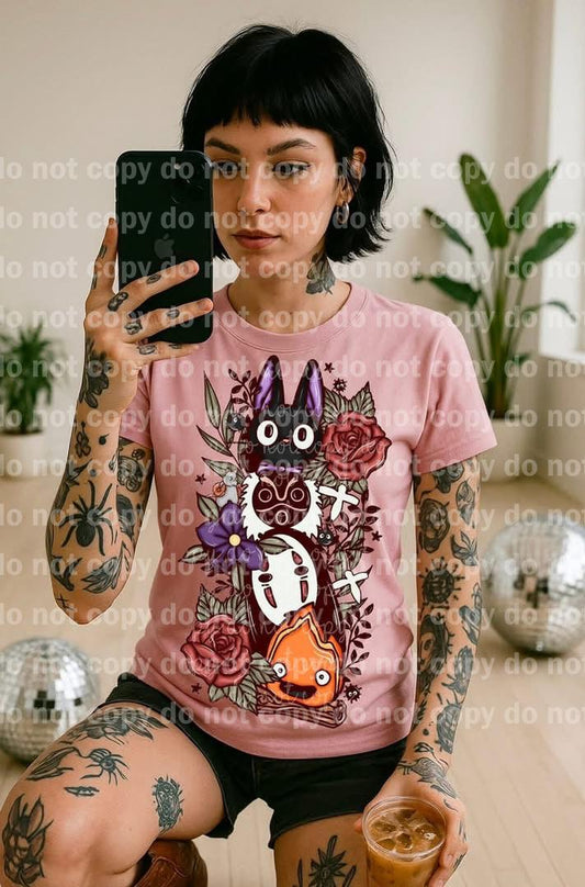 Studio G Floral Black Cat Mask Fire Colored