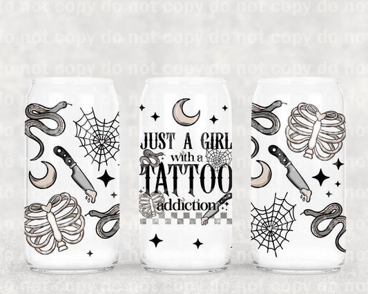 Just A Girl with A Tattoo Addiction 16oz Cup Wrap