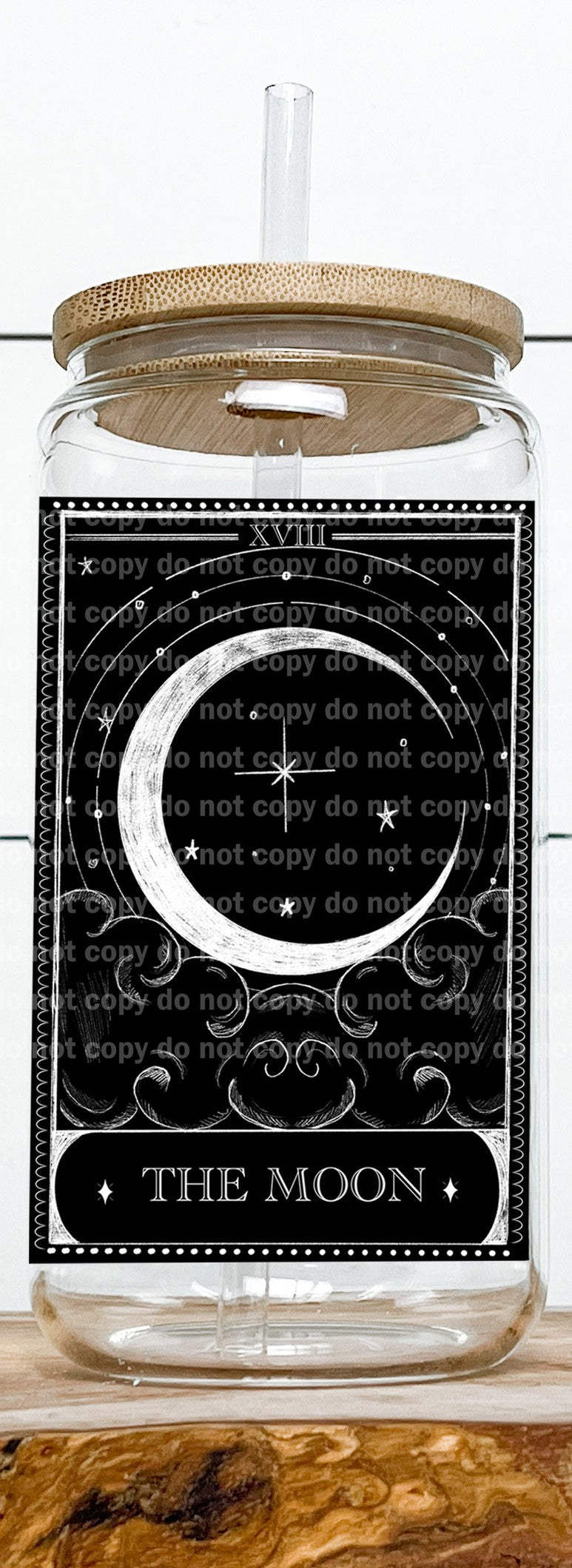 The Moon Black Card Decal 3 x 4.5