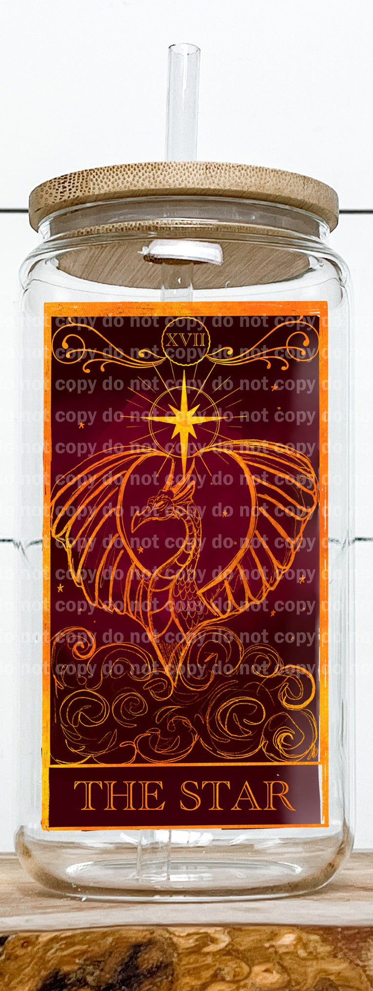 The Star Red Gold Tarot Card