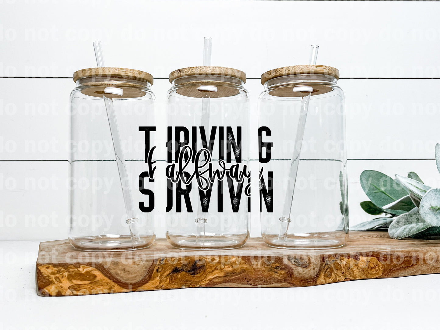 Thrivin And Halfway Survivin Decal 3.5 x 2.2