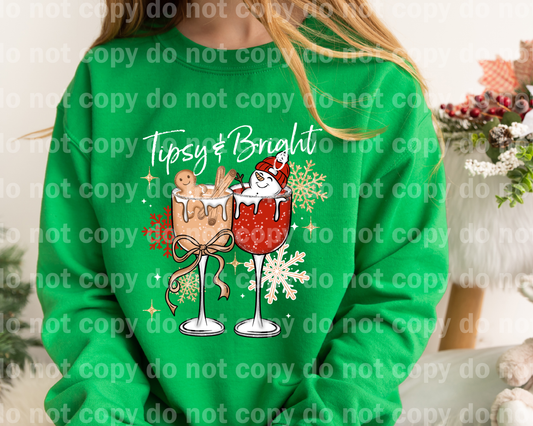 Tipsy and Bright Wineglass White Font