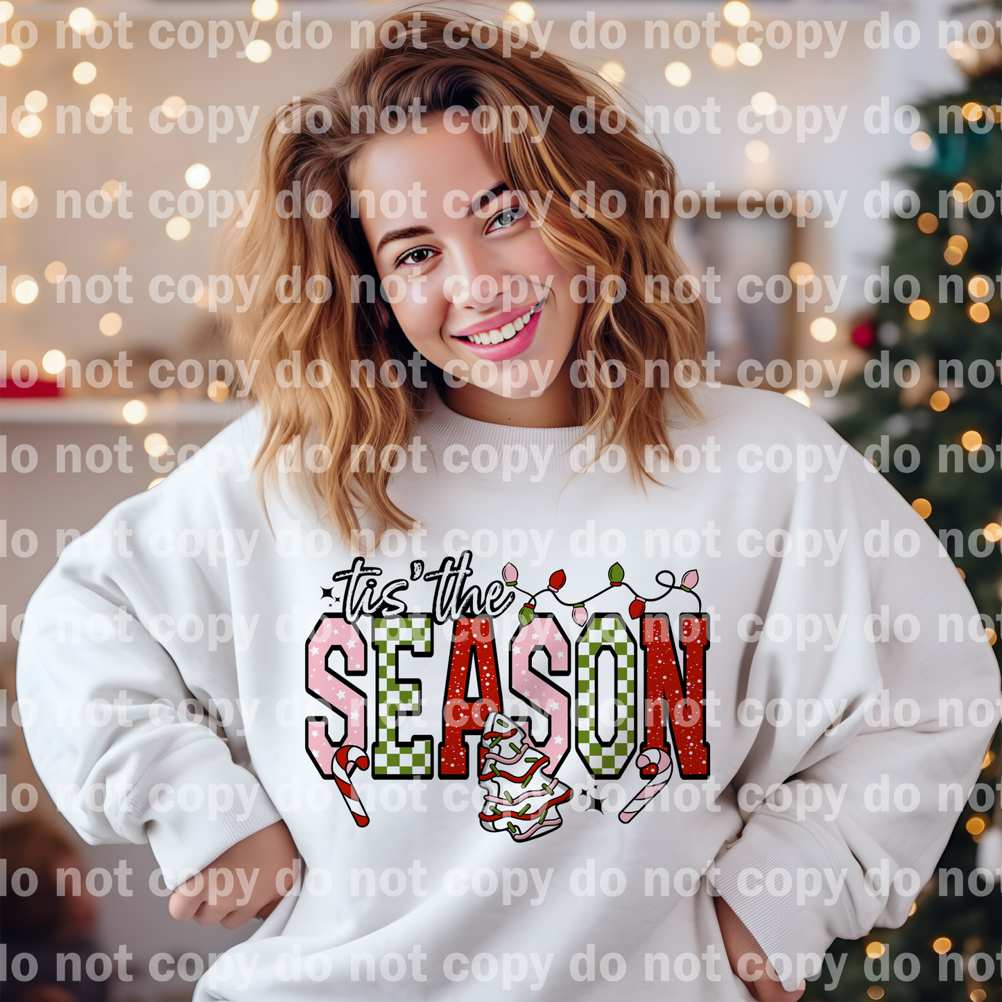 Tis The Season Checkered Candy Canes