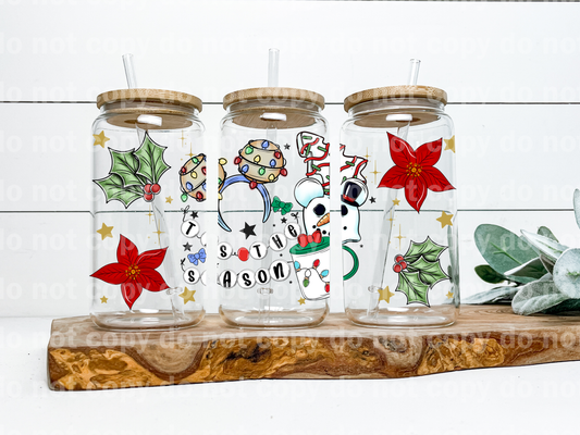 Tis The Season Christmas Snowball 16oz Cup Wrap