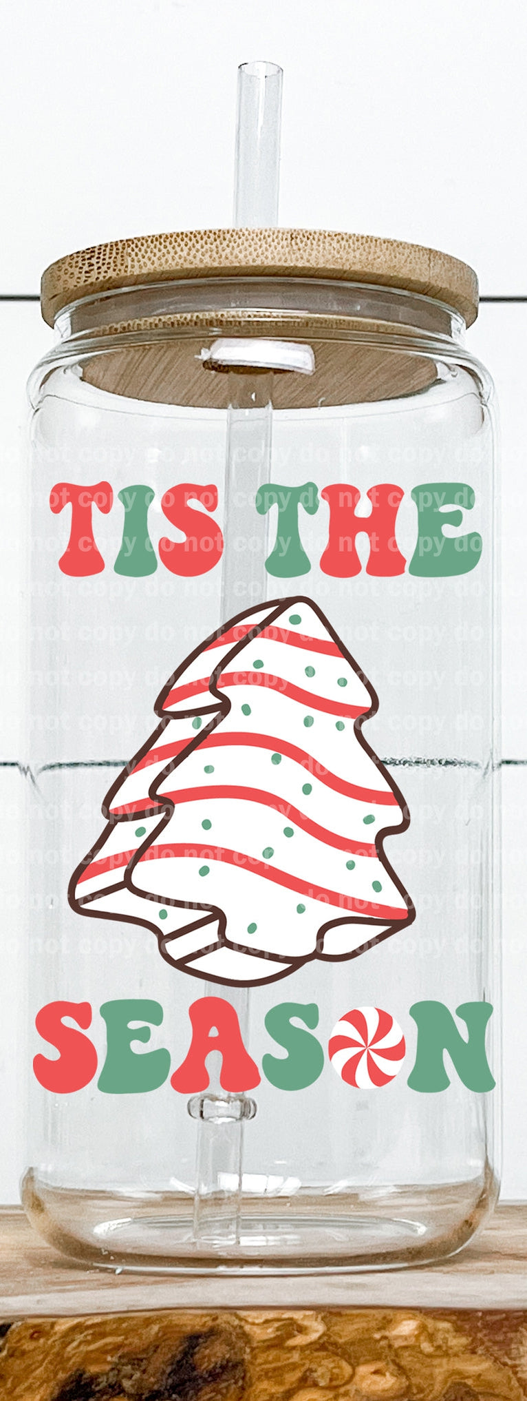 Tis The Season Tree Cake Decal 3 x 4