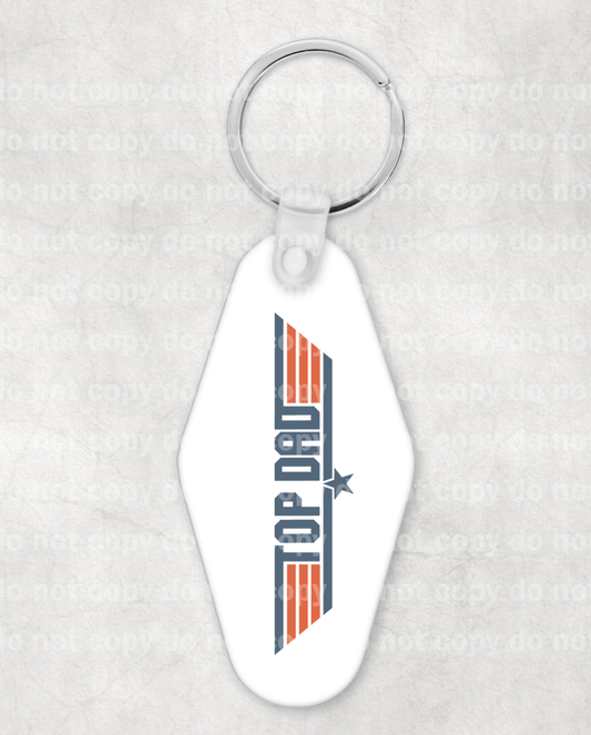 Top Dad Keychain UV DTF Eco solvent or sublimation transfer .5 x 2