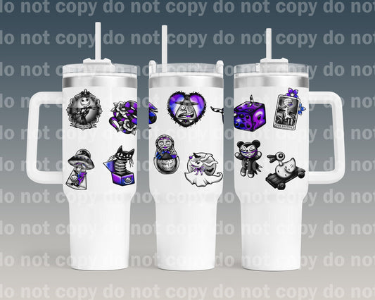Town Of Halloween Purple/Red 40oz Cup Wrap