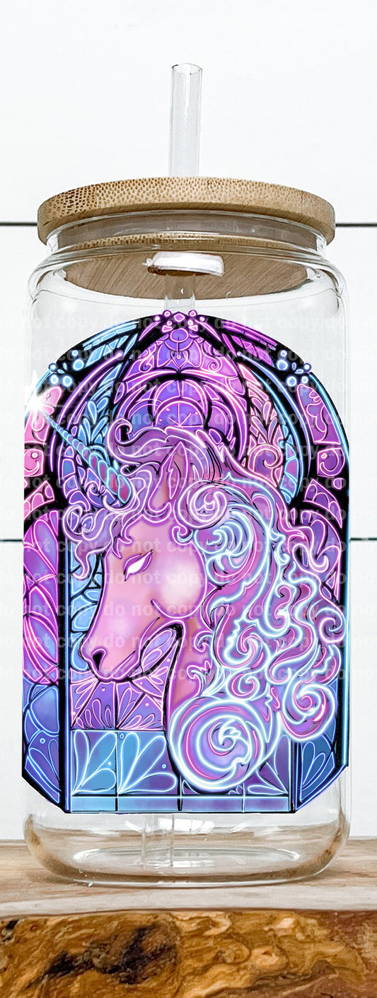 Unicorn Stained Glass Decal 3.1 x 4.5