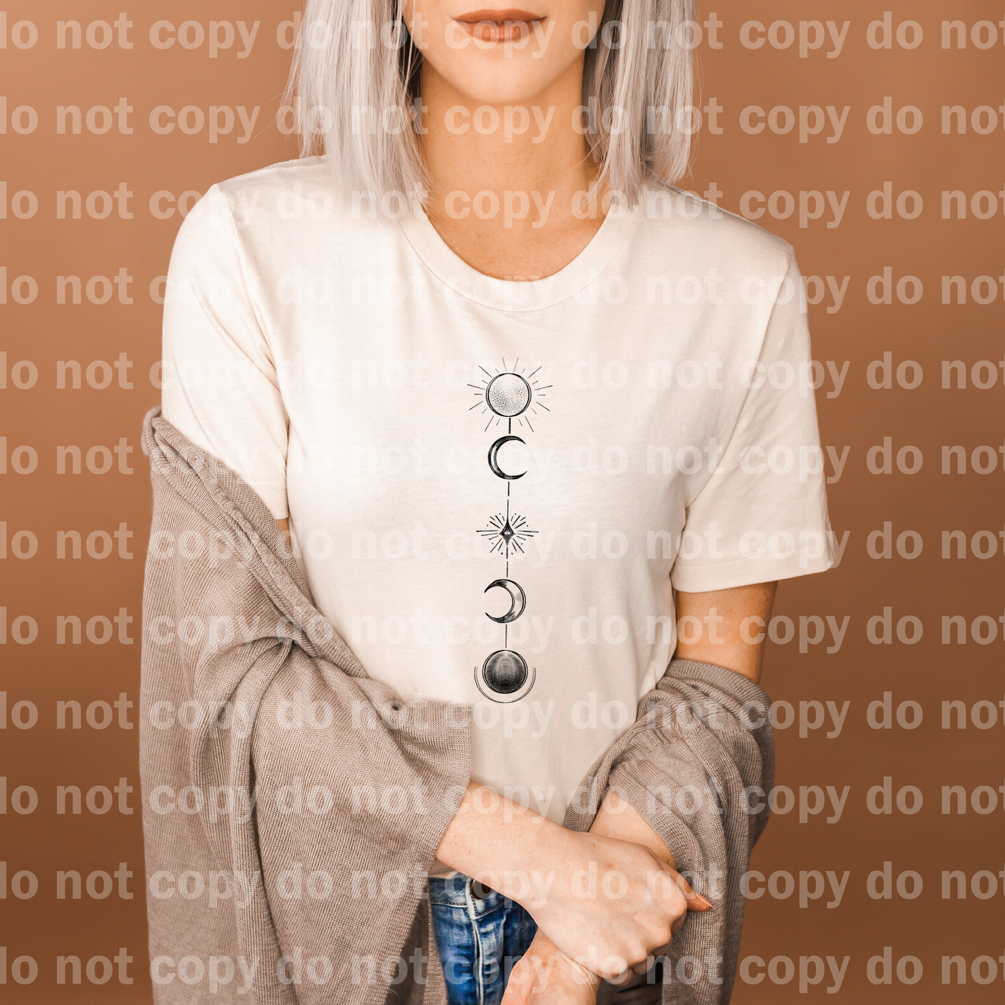 Vertical Sun Moon Phase Black/White