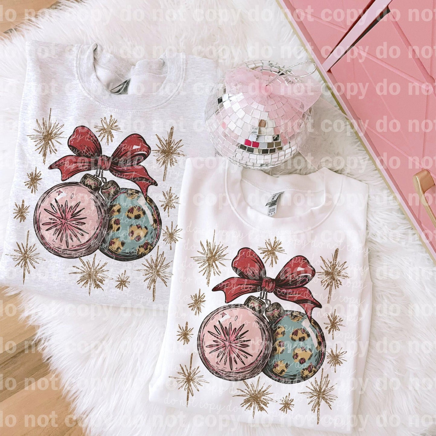 Vintage Christmas Balls Gold Sparkle