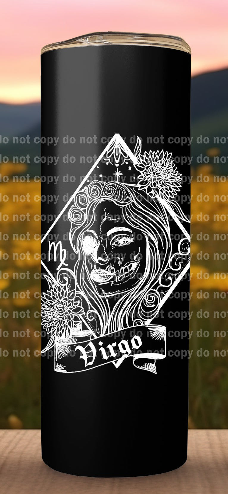 Virgo Wheat Goddess White Decal 3.1 x 4.5