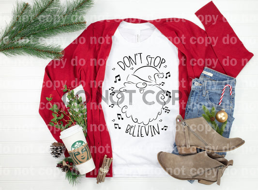 Don't Stop Believin Santa Sketch Dream Print or Sublimation Print