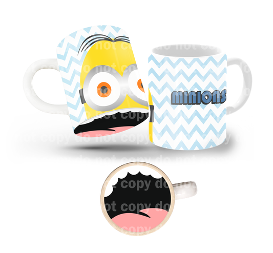 Yellow Alien Tilt & Sip Mug Wrap + Bottom Design Set
