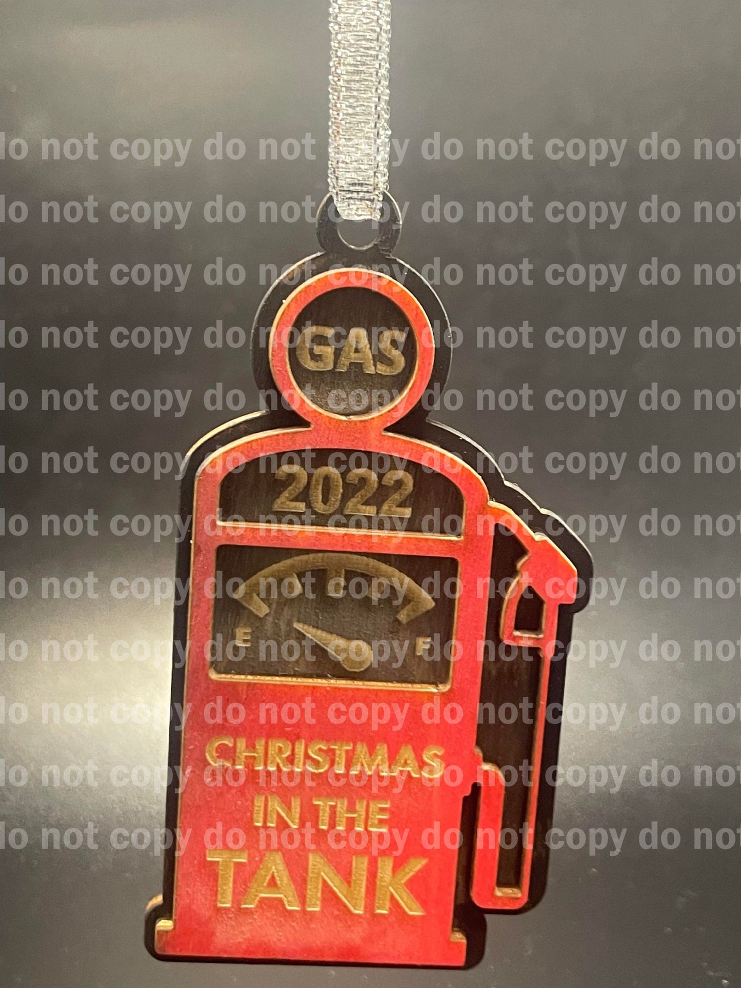 Wood Funny 2022 Gas Christmas in the tank commemorative ornament Laser Made
