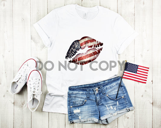 4th Of July American Flag Lips Horizontal Dream Print or Sublimation Print