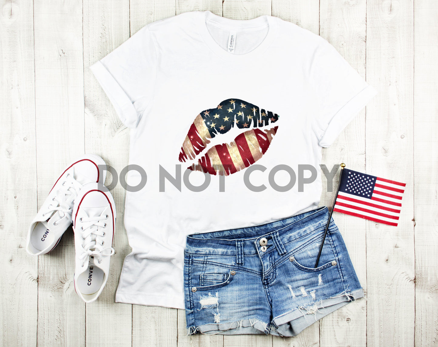 4th Of July American Flag Lips Vertical Dream Print or Sublimation Print