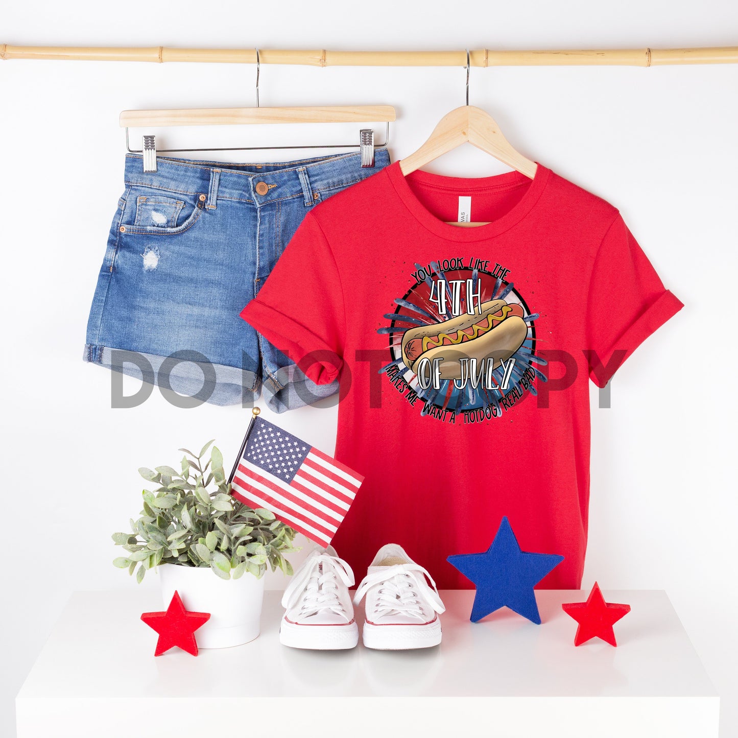 You look like the 4th of July, makes me want a hot dog real bad HIGH HEAT Full color Screen Print transfer