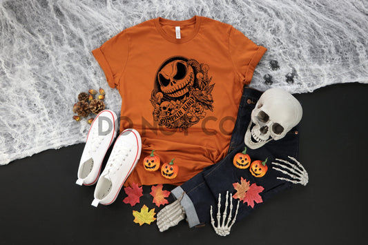 Pumpkin King Jack BLACK INK one color Screen print transfer