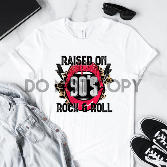 Levantado sobre los labios Rock &amp; Roll de los 90 con estampado de leopardo por sublimación.