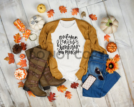 Autumn Leaves And Bonfires Yes Please Sublimation print