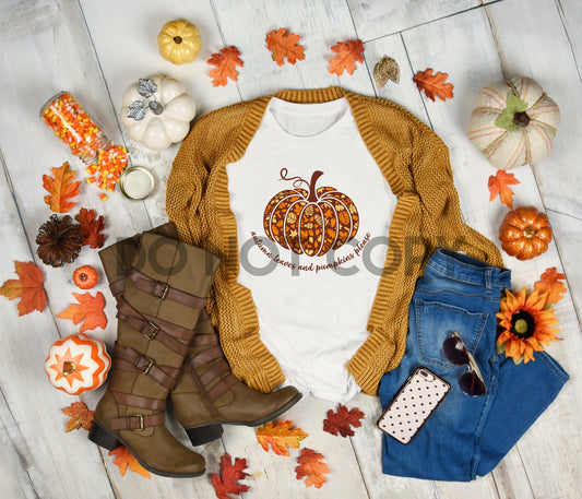 Autumn leaves and pumpkin please Sublimation print