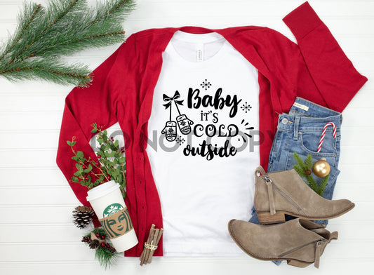 Baby It's Cold Outside Gloves Christmas Sublimation print