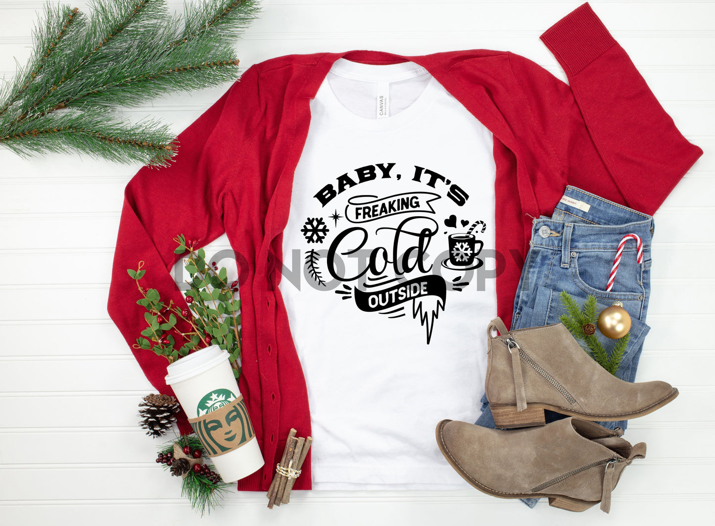 Baby its freaking cold outside - coffee Sublimation print