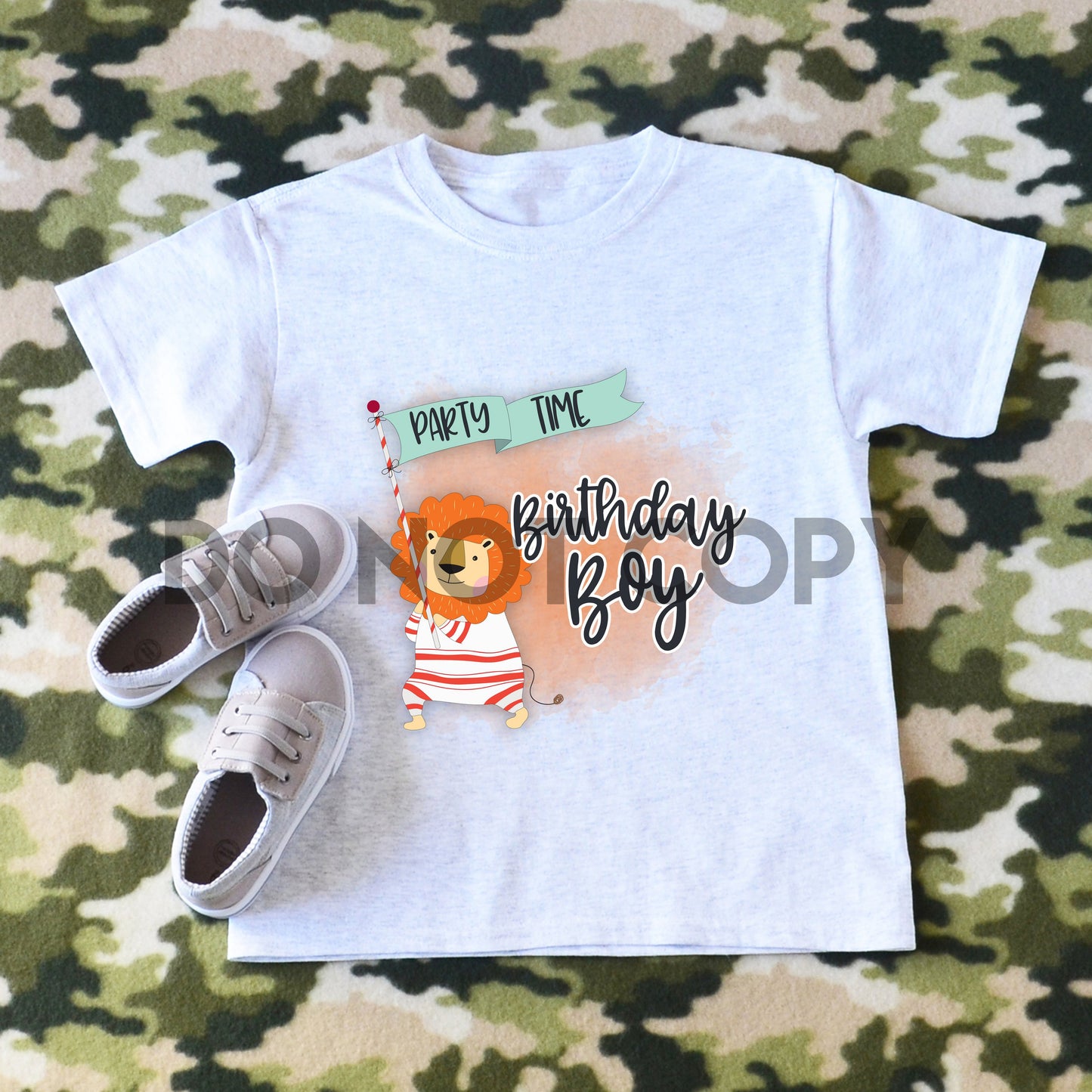 Party Time Birthday Boy Lion Sublimation print