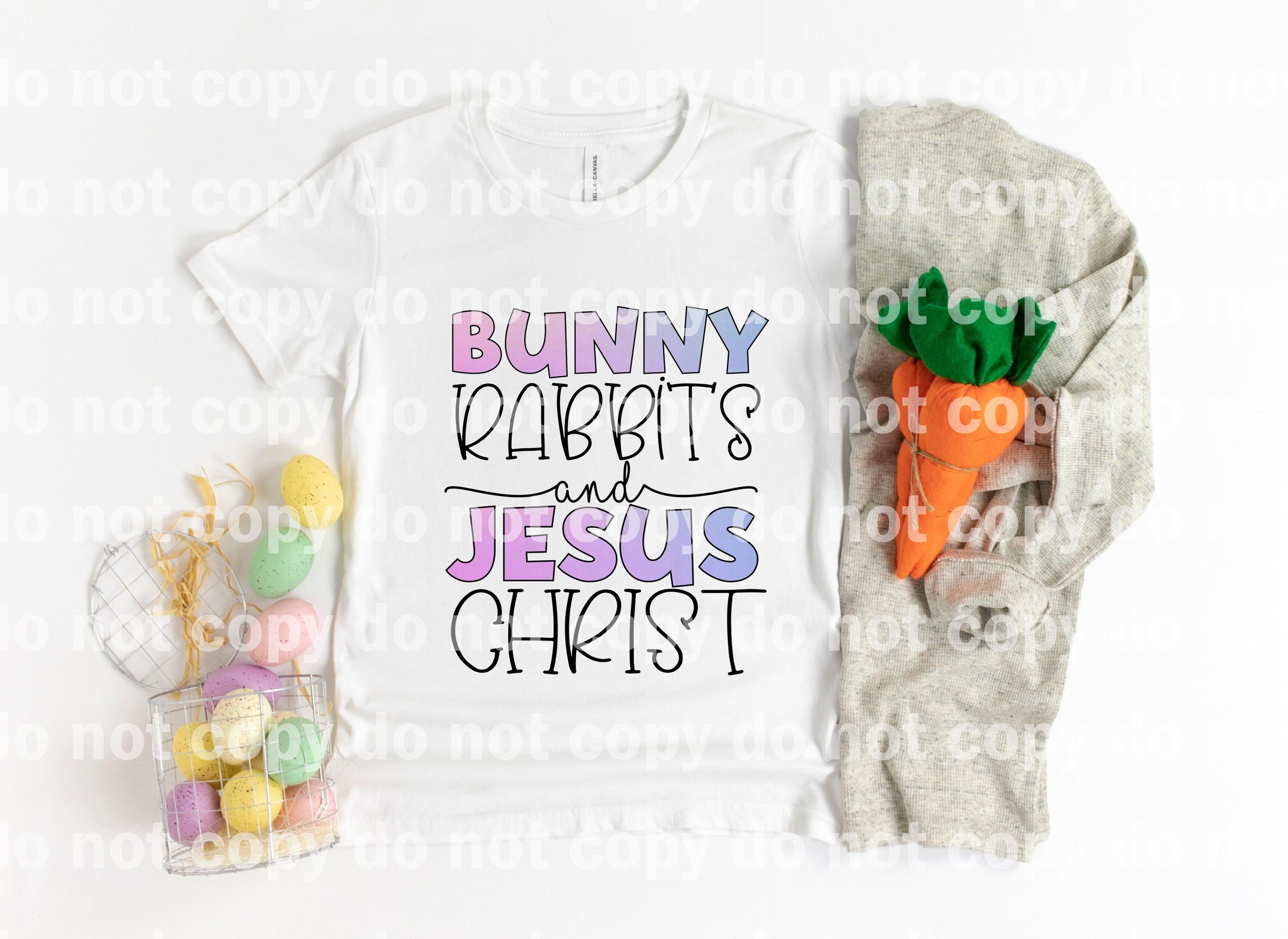 Bunny Rabbits And Jesus Christ Typography Dream Print or Sublimation P ...