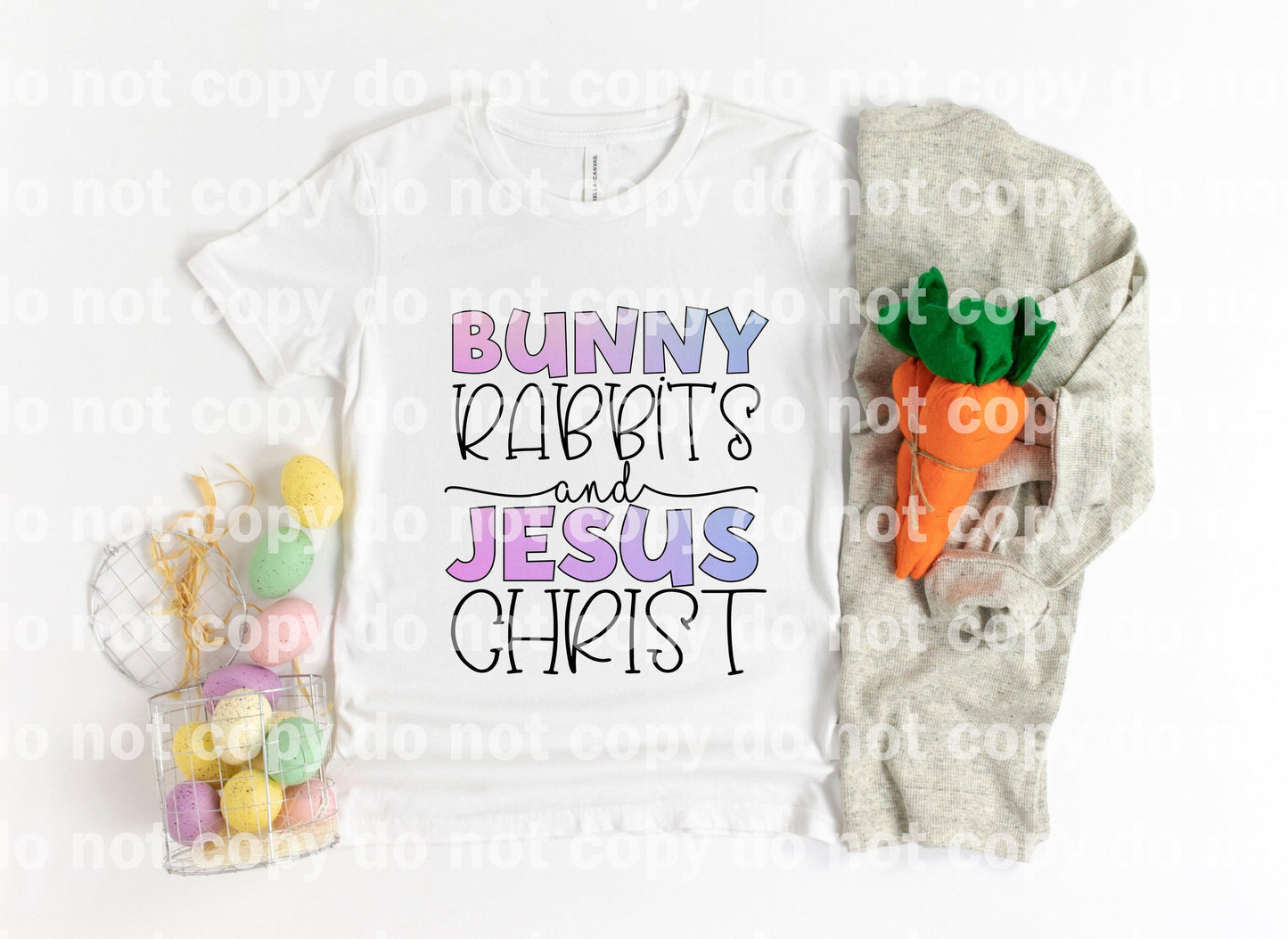 Bunny Rabbits And Jesus Christ Typography Dream Print or Sublimation Print