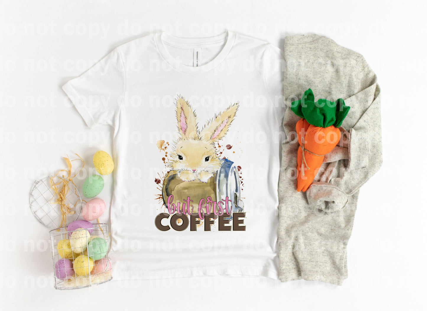 But First Coffee Bunny Sublimation Print