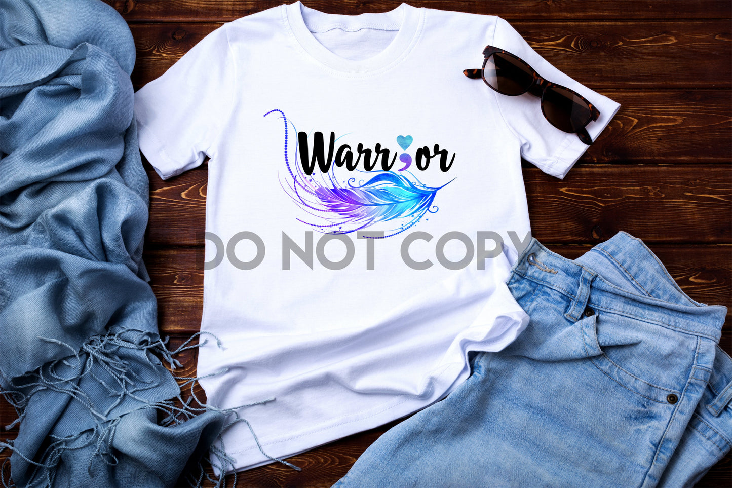 Depression Suicide Warrior Feather Sublimation print