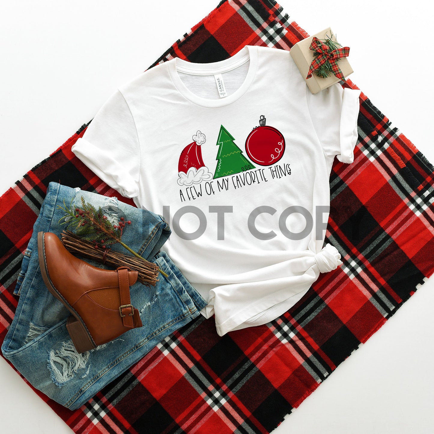 Christmas A few of my Favorite Things Doodle Sublimation print
