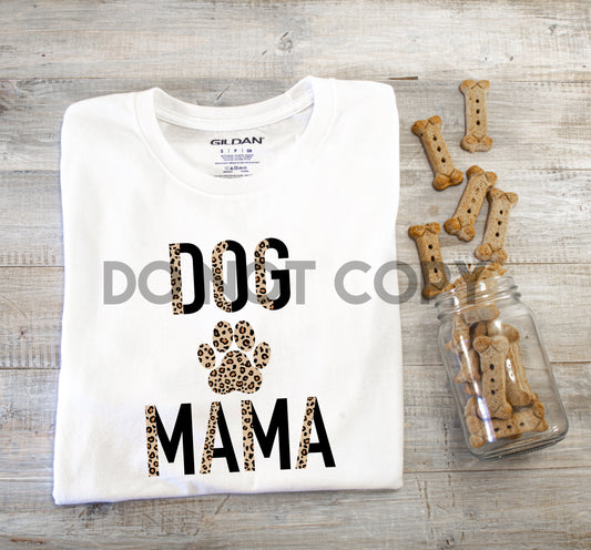 Dog Paw Mama Leopard Black Sublimation Print