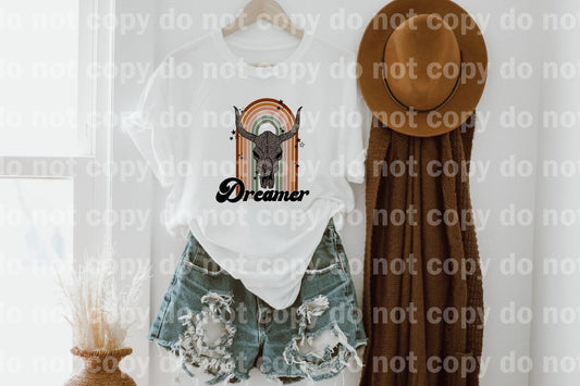 Dreamer Rainbow Cow Skull Sublimation print