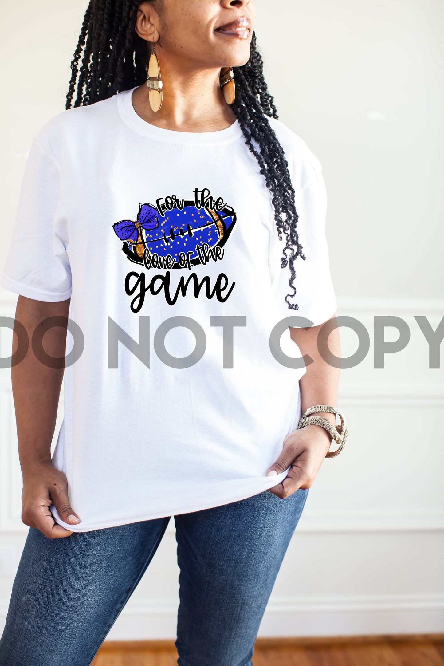 For The Love Of The Game Football Blue And Gold Sublimation print