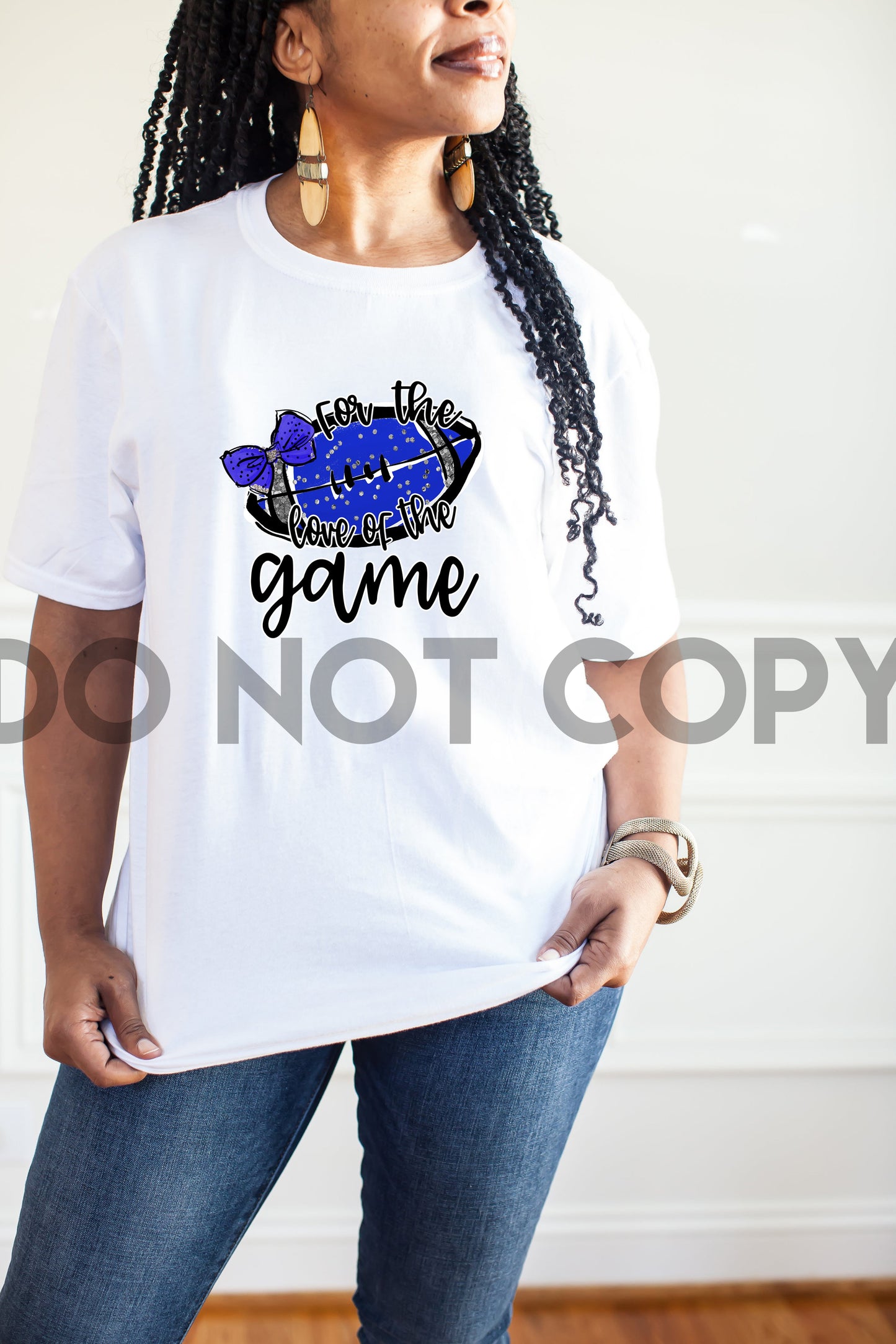 For The Love Of The Game Football Blue And Silver Sublimation print