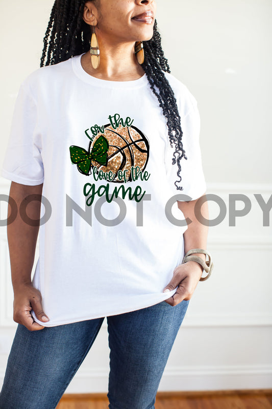 For The Love Of The Game Basketball Green Bow Sublimation print