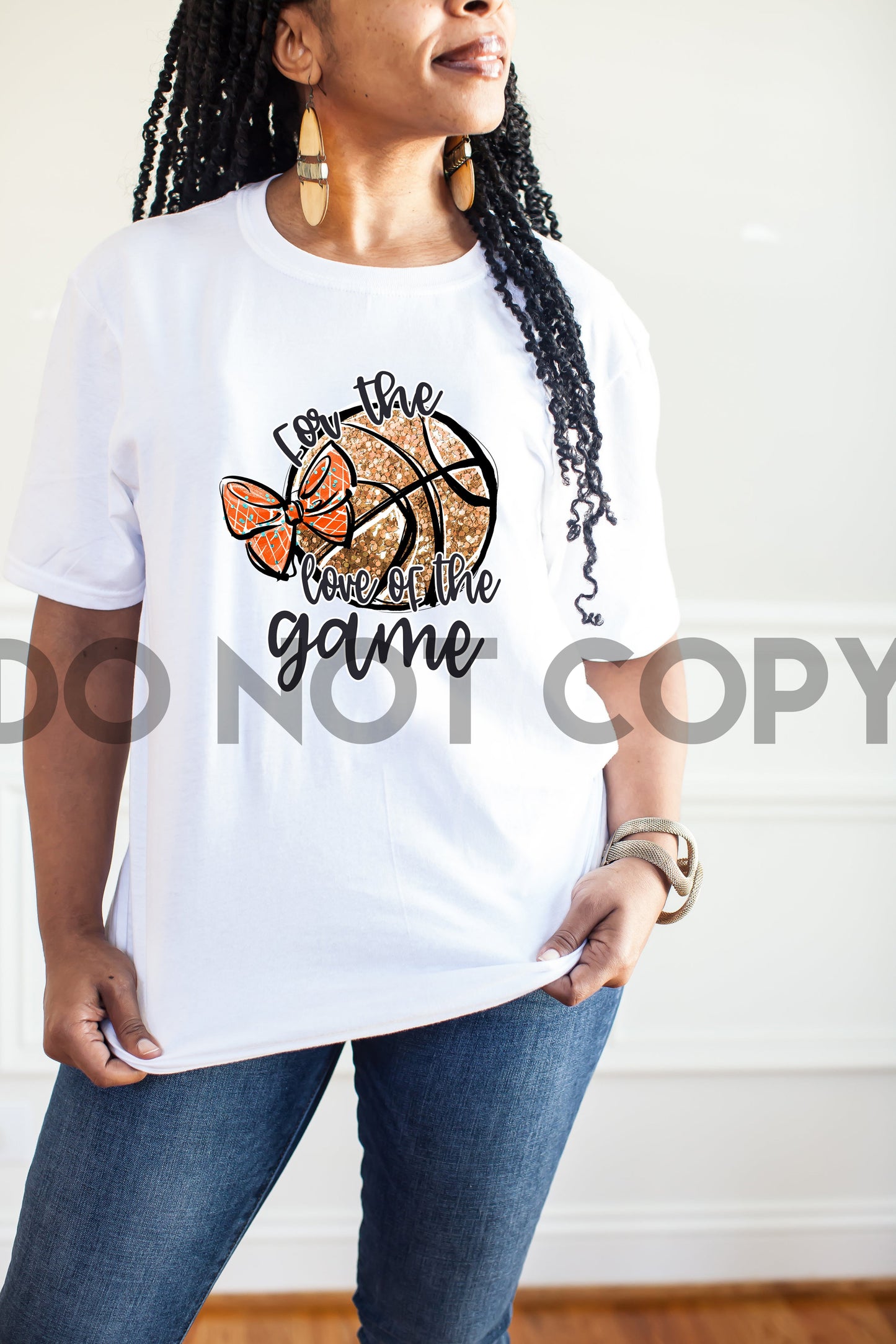 For The Love Of The Game Basketball Orange Bow Sublimation print