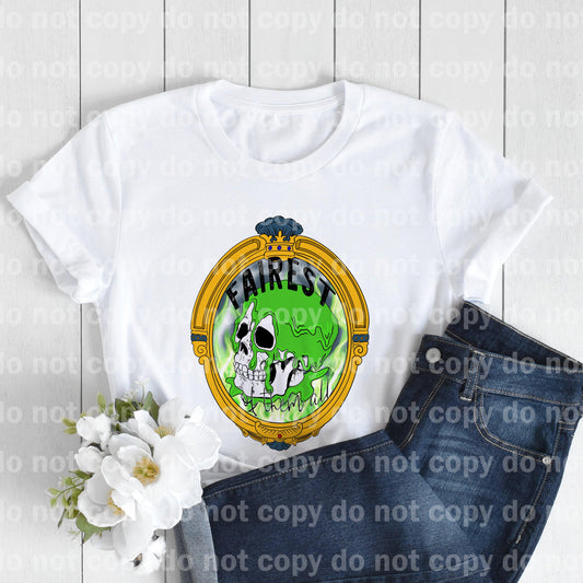 Fairest Of Them All Skull In Mirror Sublimation print
